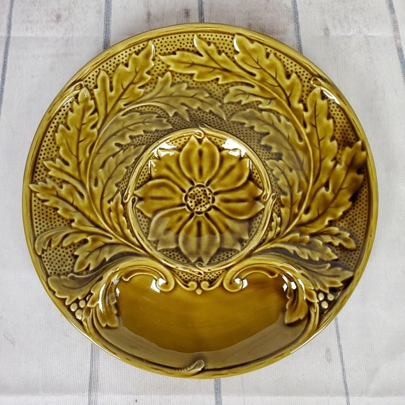 Vintage 1950s Gien France Green Divided Fondue  Plates Set of 4 - Picture 5 of 16